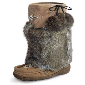 Laurentian Ladies Top Techno Fur Trimmed 13" Mukluk Shoes 8